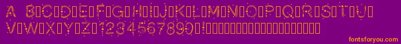 PWChristmasStars Font – Orange Fonts on Purple Background