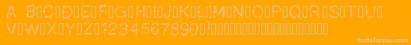 PWChristmasStars Font – Pink Fonts on Orange Background
