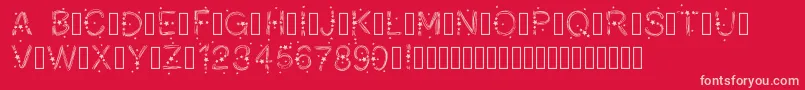 PWChristmasStars Font – Pink Fonts on Red Background