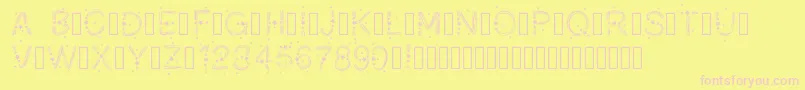 PWChristmasStars Font – Pink Fonts on Yellow Background