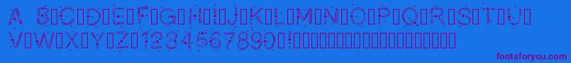 PWChristmasStars Font – Purple Fonts on Blue Background