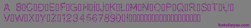 フォントPWChristmasStars – 紫色のフォント、灰色の背景