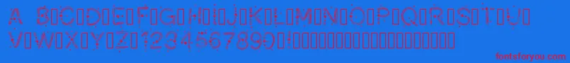 PWChristmasStars Font – Red Fonts on Blue Background