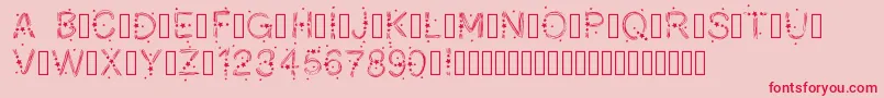 フォントPWChristmasStars – ピンクの背景に赤い文字