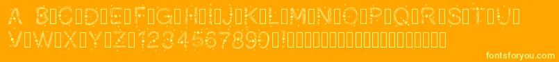 PWChristmasStars Font – Yellow Fonts on Orange Background