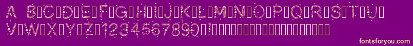 PWChristmasStars Font – Yellow Fonts on Purple Background