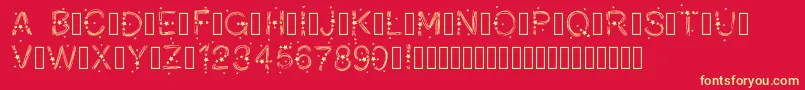 PWChristmasStars Font – Yellow Fonts on Red Background