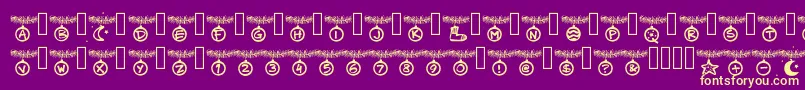 PWChristmastime Font – Yellow Fonts on Purple Background