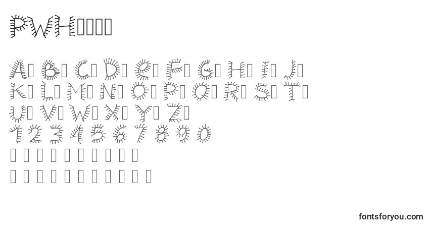 A fonte PWHairz – alfabeto, números, caracteres especiais