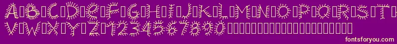 PWHairz-Schriftart – Gelbe Schriften auf violettem Hintergrund
