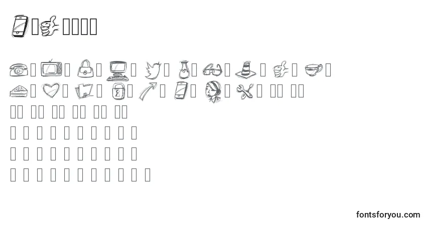 Schriftart PWIcons (137578) – Alphabet, Zahlen, spezielle Symbole