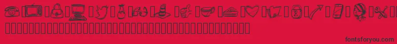 PWIcons Font – Black Fonts on Red Background