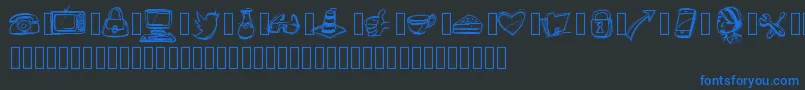 Police PWIcons – polices bleues sur fond noir