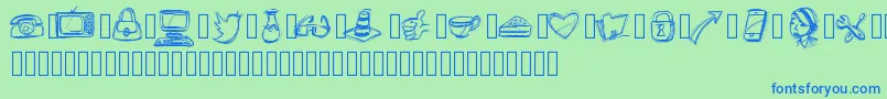 PWIcons Font – Blue Fonts on Green Background