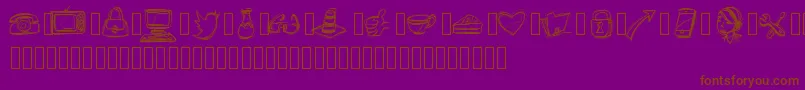 Fonte PWIcons – fontes marrons em um fundo roxo
