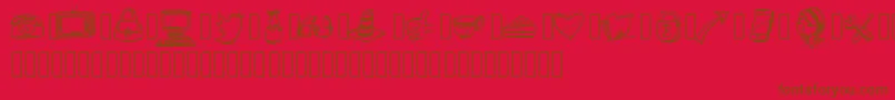 PWIcons-Schriftart – Braune Schriften auf rotem Hintergrund