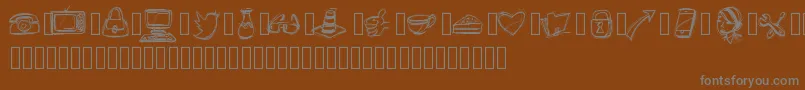 フォントPWIcons – 茶色の背景に灰色の文字