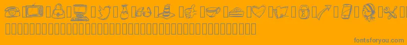 PWIcons Font – Gray Fonts on Orange Background