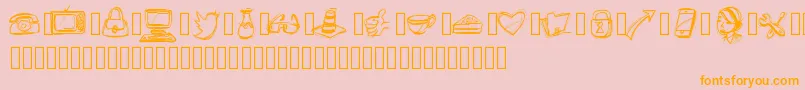 PWIcons Font – Orange Fonts on Pink Background