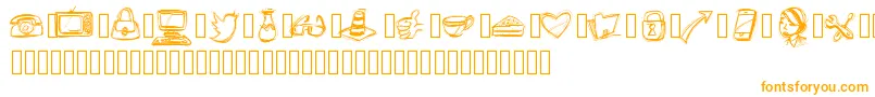 PWIcons Font – Orange Fonts on White Background