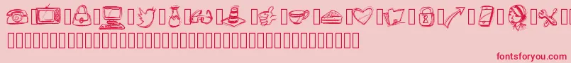 フォントPWIcons – ピンクの背景に赤い文字