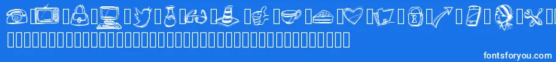 PWIcons Font – White Fonts on Blue Background