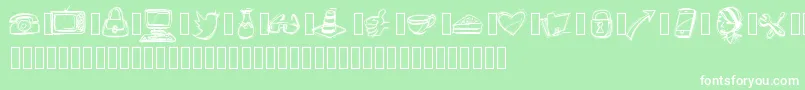 PWIcons Font – White Fonts on Green Background