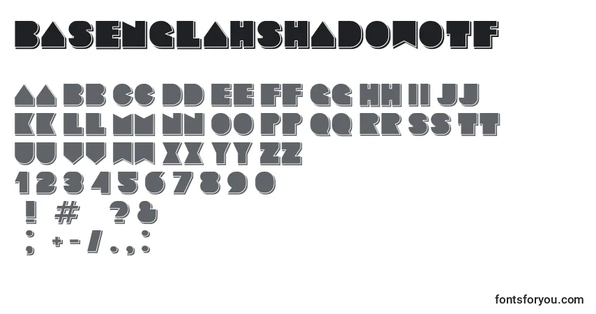 A fonte BasenglahShadowOtf – alfabeto, números, caracteres especiais