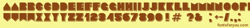 BasenglahShadowOtf Font – Brown Fonts on Yellow Background