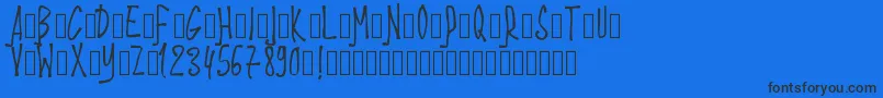 PWStixs Font – Black Fonts on Blue Background