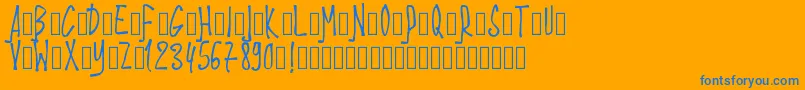 PWStixs Font – Blue Fonts on Orange Background