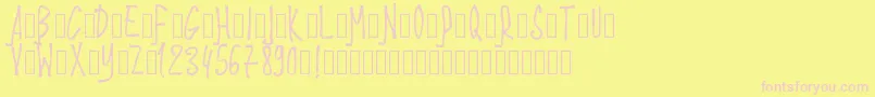 PWStixs-fontti – vaaleanpunaiset fontit keltaisella taustalla