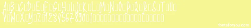 PWStixs Font – White Fonts on Yellow Background