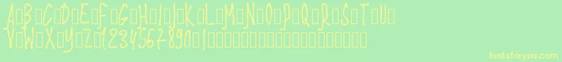 PWStixs Font – Yellow Fonts on Green Background