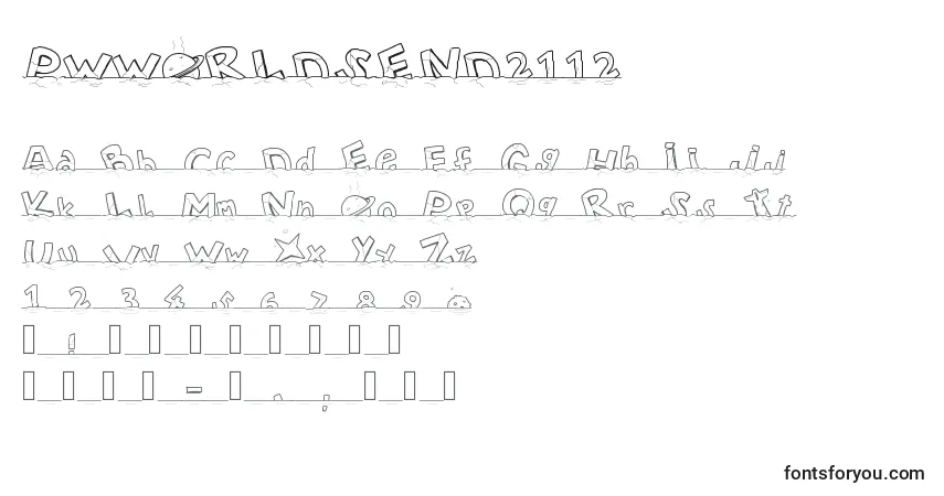 A fonte PWWORLDSEND2112 (137581) – alfabeto, números, caracteres especiais