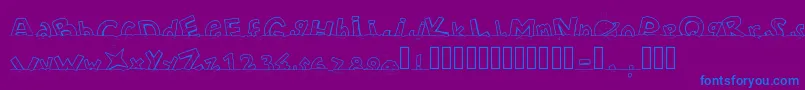 PWWORLDSEND2112-Schriftart – Blaue Schriften auf violettem Hintergrund