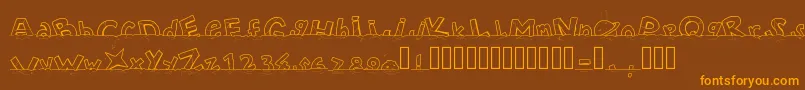 PWWORLDSEND2112 Font – Orange Fonts on Brown Background