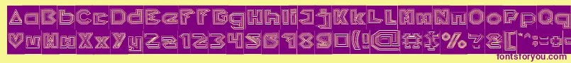 PYRAMID INVERTED Inverse Font – Purple Fonts on Yellow Background