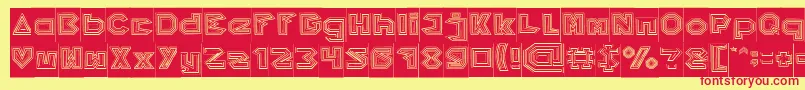 PYRAMID INVERTED Inverse Font – Red Fonts on Yellow Background