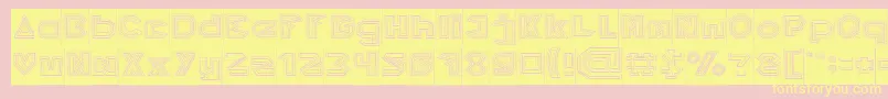 PYRAMID INVERTED Inverse-Schriftart – Gelbe Schriften auf rosa Hintergrund