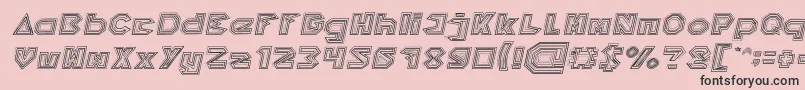 Fonte PYRAMID INVERTED Italic – fontes pretas em um fundo rosa
