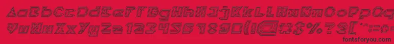 PYRAMID INVERTED Italic Font – Black Fonts on Red Background
