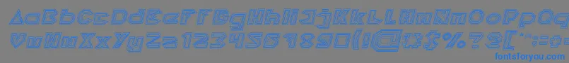Fonte PYRAMID INVERTED Italic – fontes azuis em um fundo cinza