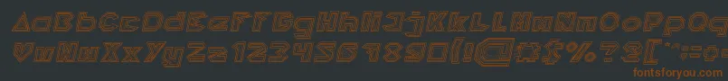 Шрифт PYRAMID INVERTED Italic – коричневые шрифты на чёрном фоне