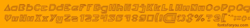 PYRAMID INVERTED Italic-fontti – ruskeat fontit oranssilla taustalla