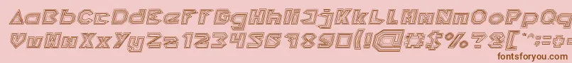 Шрифт PYRAMID INVERTED Italic – коричневые шрифты на розовом фоне