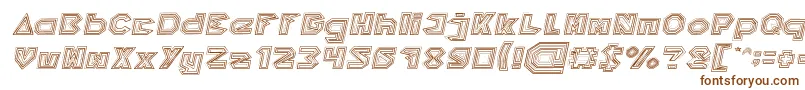 PYRAMID INVERTED Italic-Schriftart – Braune Schriften auf weißem Hintergrund