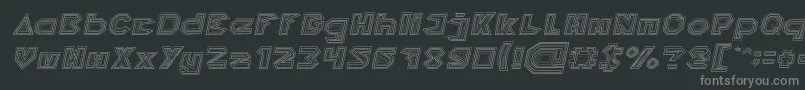 Шрифт PYRAMID INVERTED Italic – серые шрифты на чёрном фоне