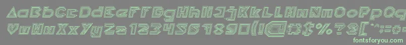 Czcionka PYRAMID INVERTED Italic – zielone czcionki na szarym tle