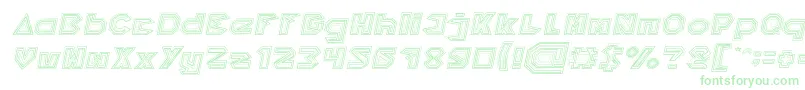 PYRAMID INVERTED Italic-Schriftart – Grüne Schriften auf weißem Hintergrund